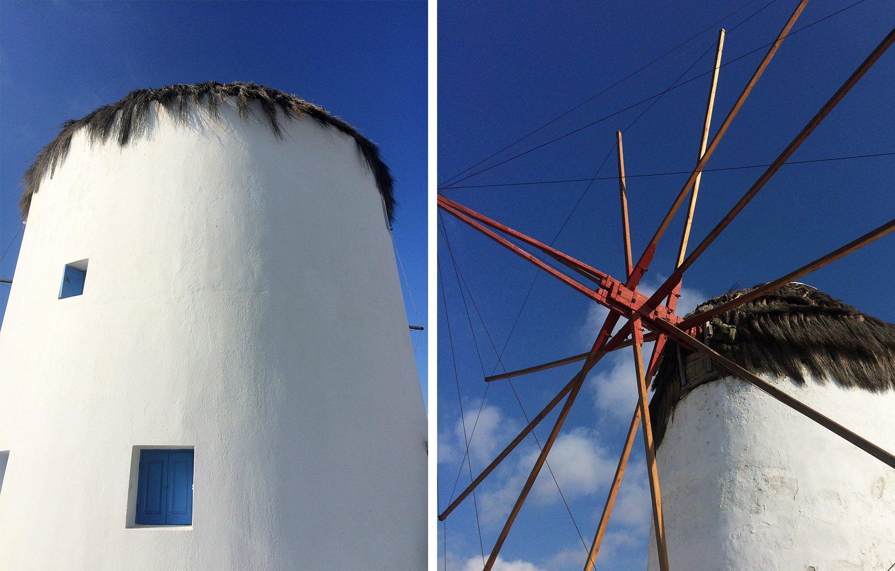 개별 풍차 근접 촬영