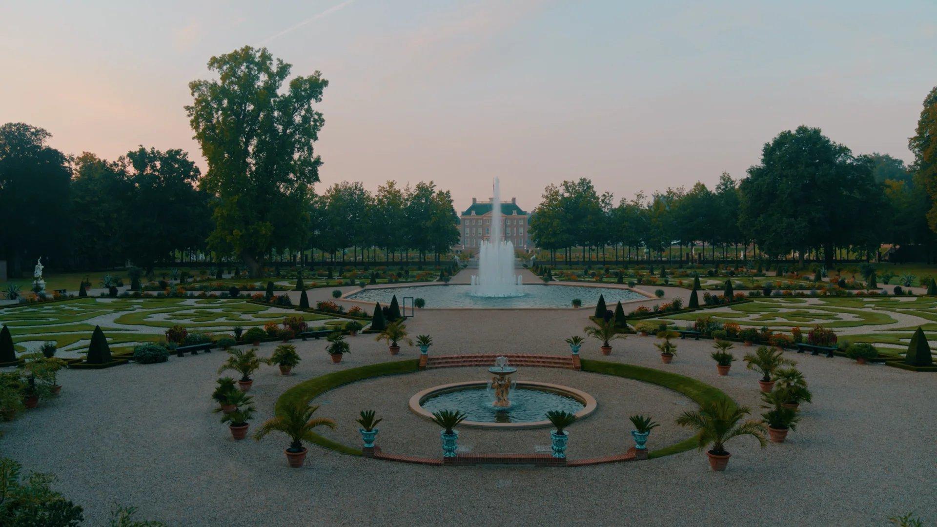 궁전 옥상에서 바라본 바로크 정원 전경