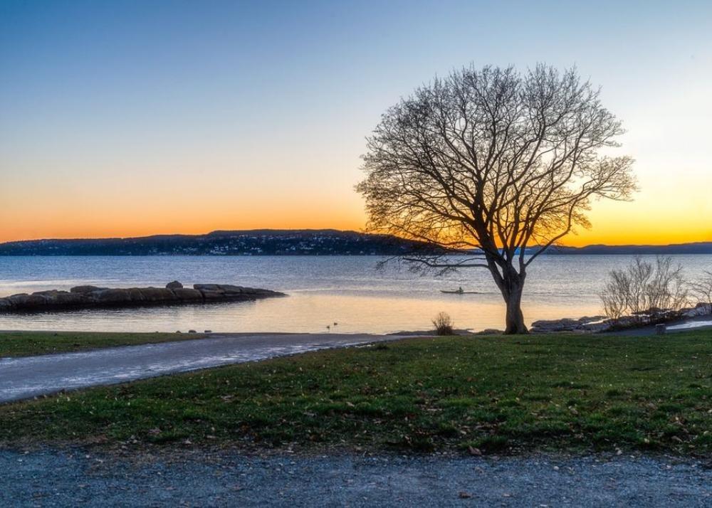 Hukodden 해변과 오슬로피요르 일몰