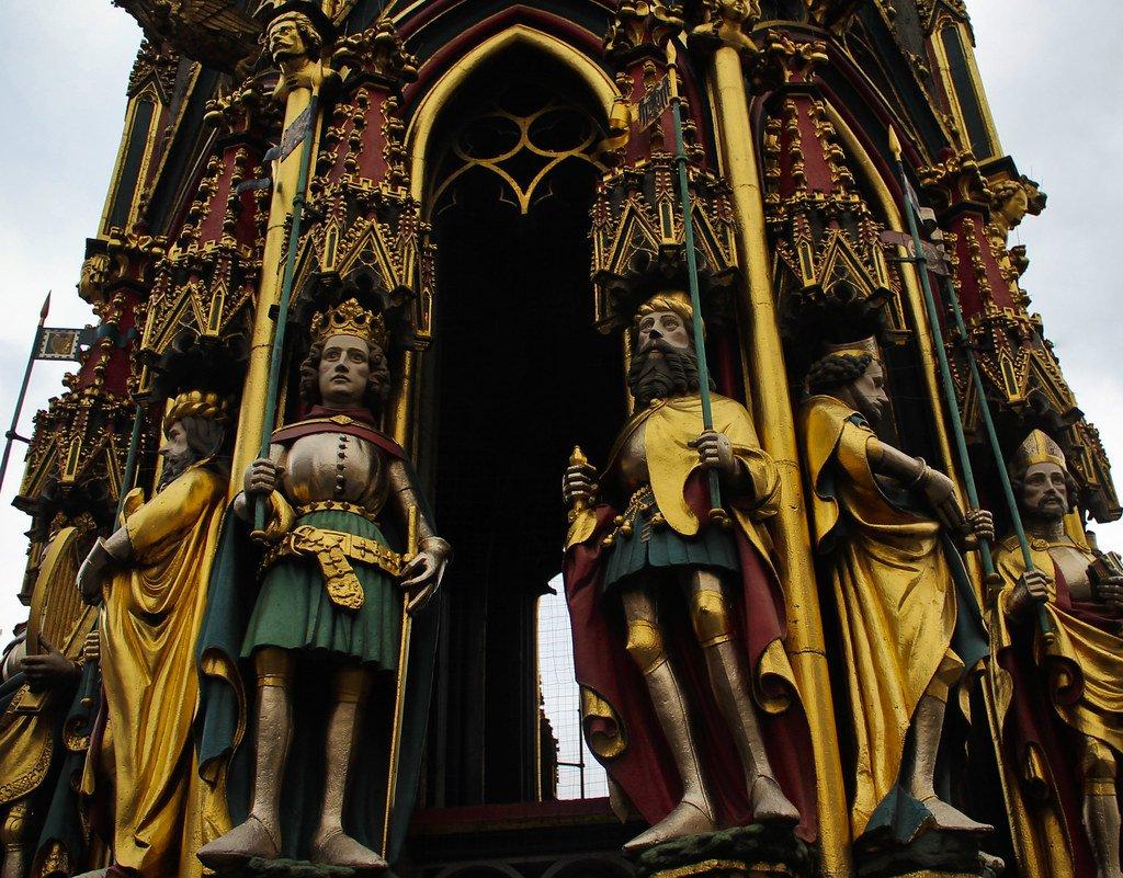 분수 조각상 클로즈업