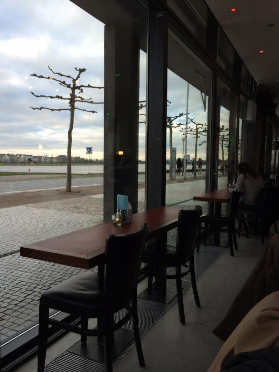 KIT Café에서의 라인강 배경