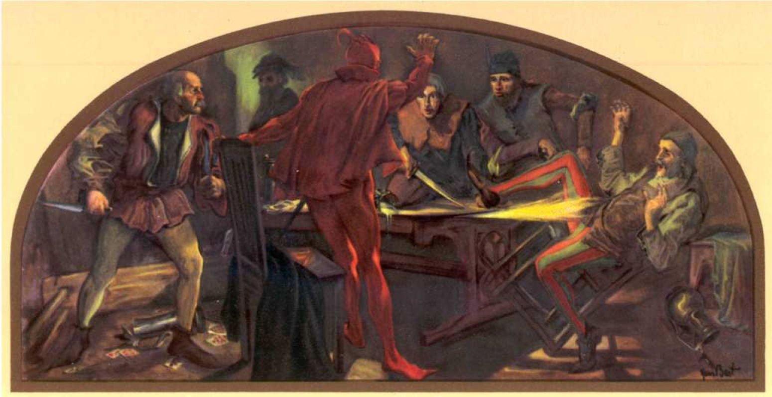 파우스트 장면이 묘사된 내부 벽화