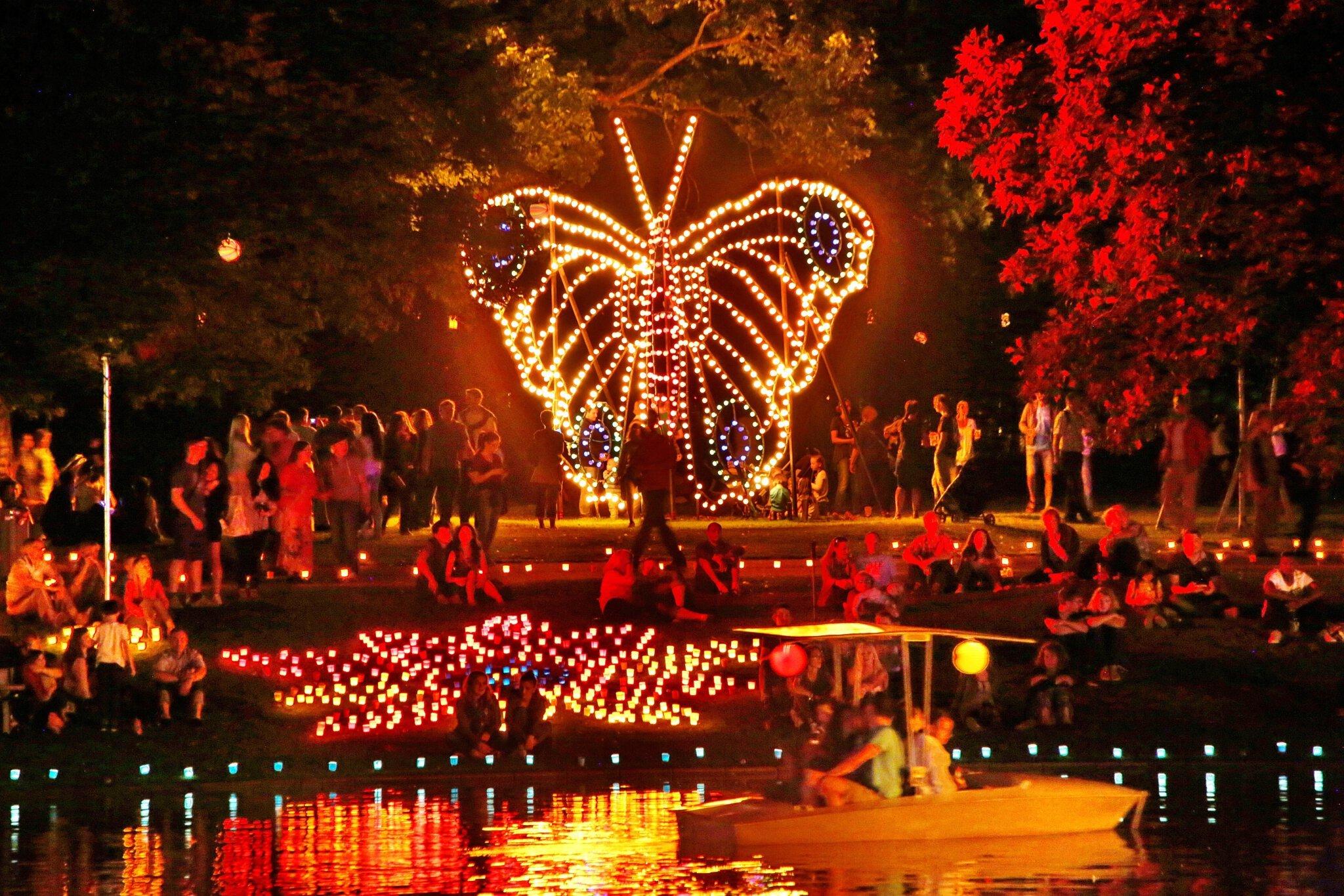 카를스루에 동물원 빛 축제(Lichterfest)의 아름다운 조명