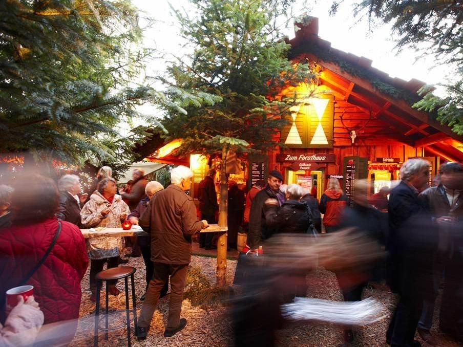 크리스마스에 장식된 오스카 빈터 분수