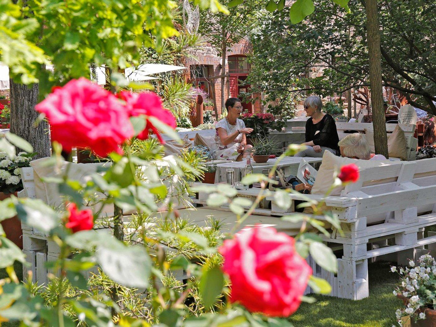 새로운 관저의 여름 예술 정원 모습