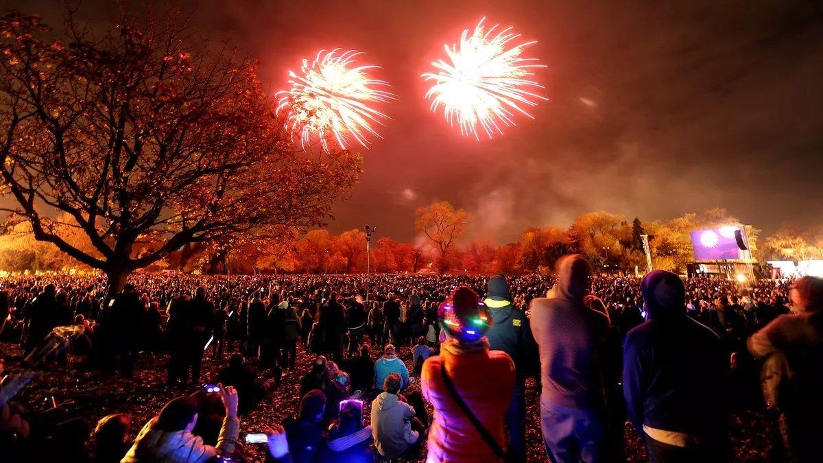 애비 공원 가이 포크스 나이트 불꽃놀이