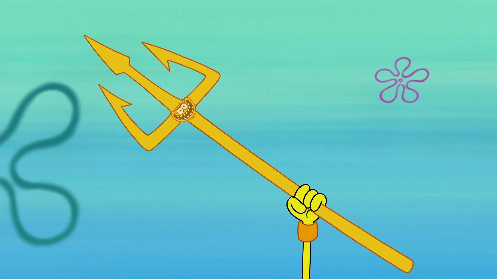 넵튠 동상과 삼지창 클로즈업