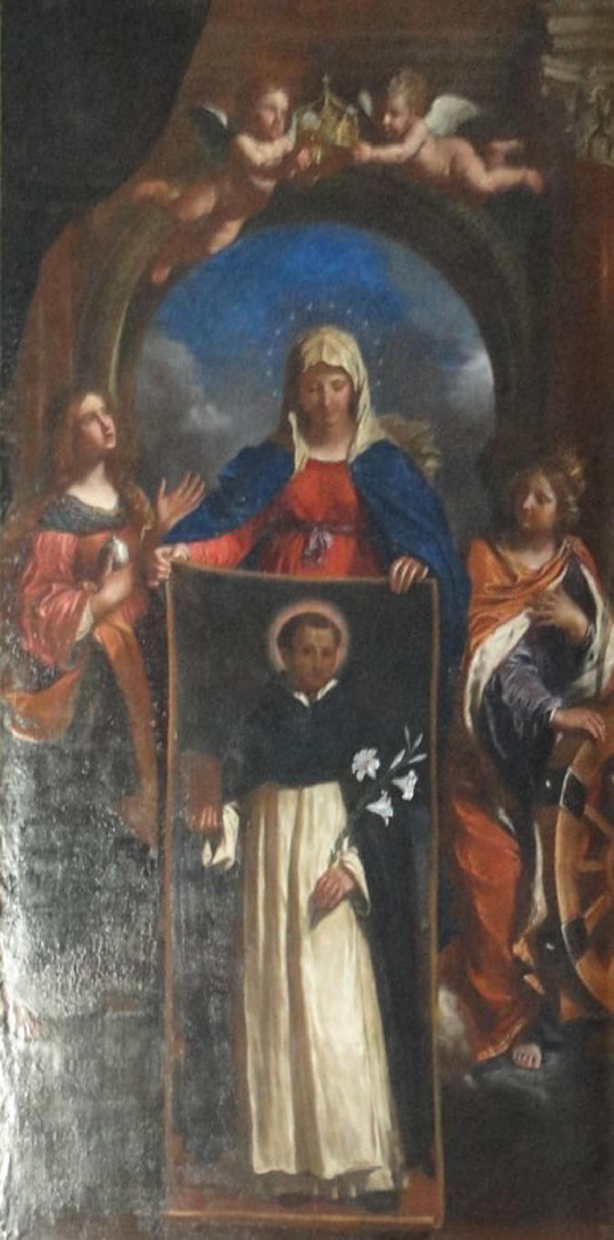 구에르치노의 '소리아노의 환시' 제단화 앞