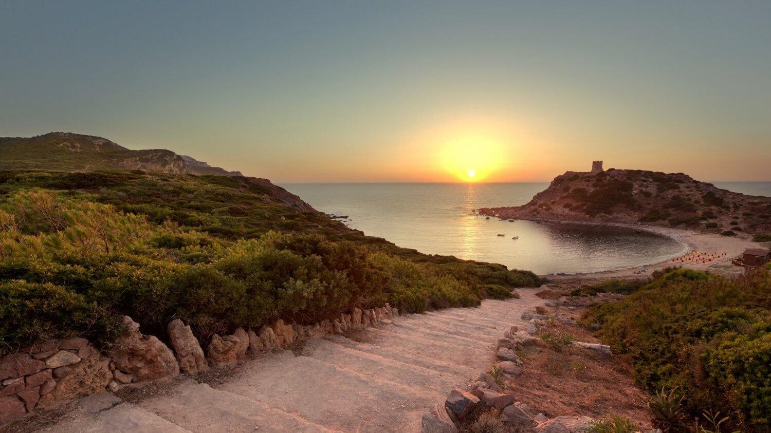 해변에서의 일몰