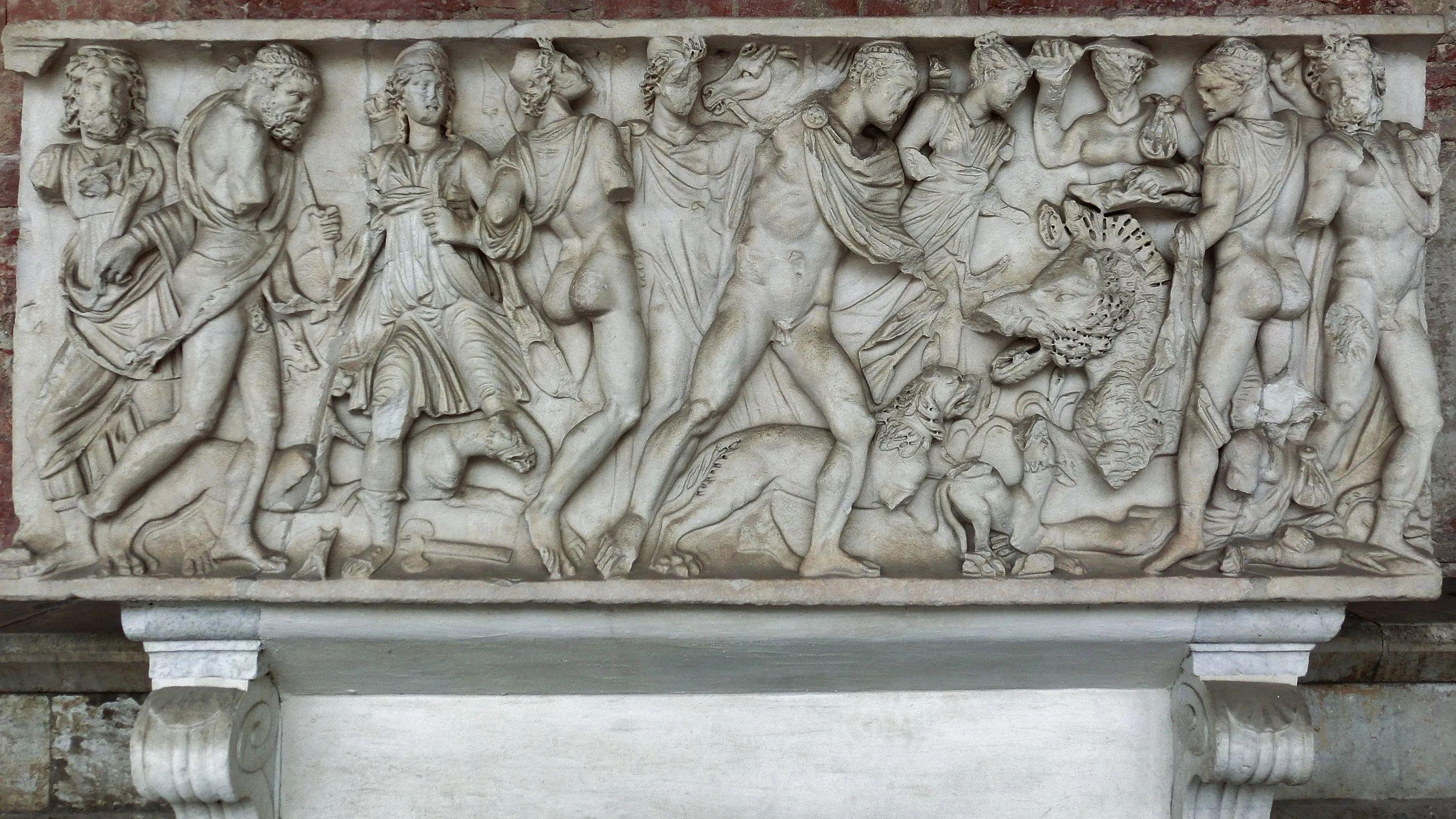 고대 로마 석관과 함께