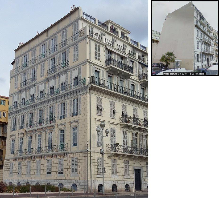 트롱프뢰유 기법으로 장식된 건물 외벽