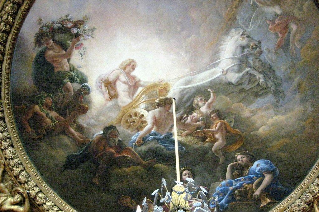 천장화 '예술의 영광을 위한 월계관을 준비하는 아폴론'