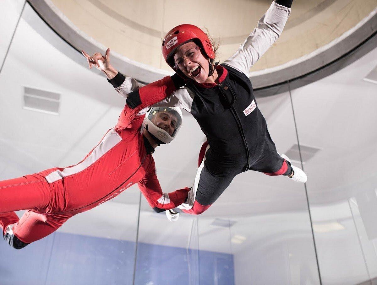 수직 풍동 내부 비행 모습 촬영