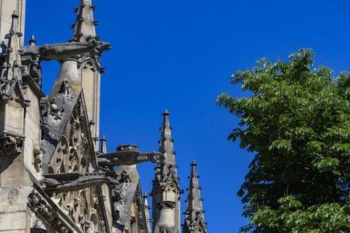 성당 외부 (가고일과 서쪽 정문)